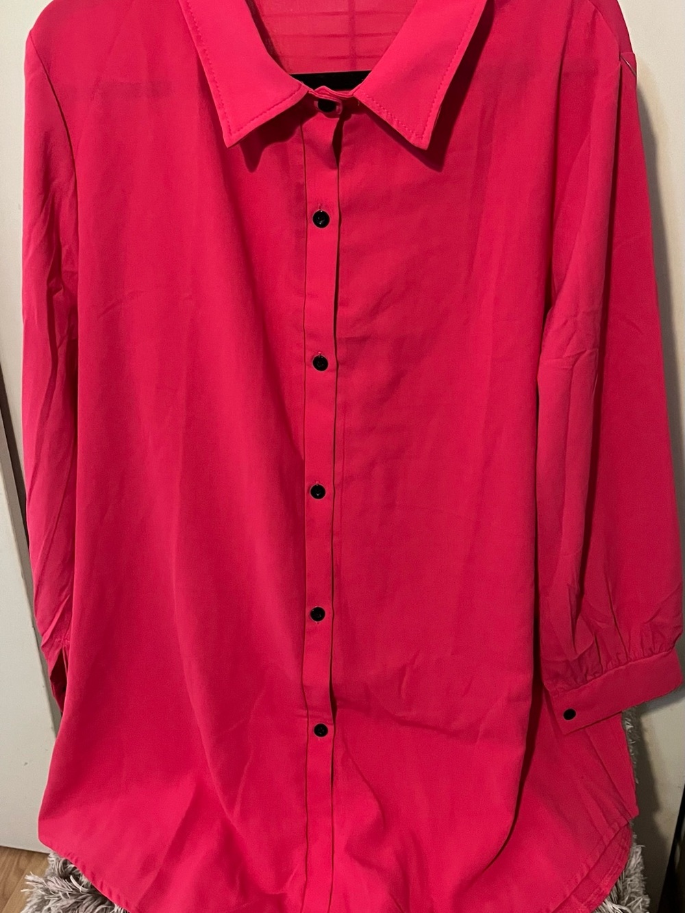Women’s Classic Button-Up Shirt in Bright Pink